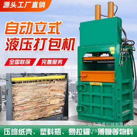 废纸液压打包机立式小型生活垃圾站压缩打包机服装废料废布打包机