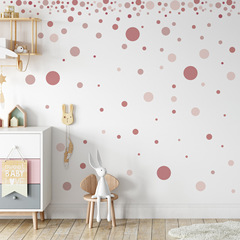 A4004 3D Pink Polka Dot Wall Sticker Home Decor Children's Room Kindergarten Eco-Friendly Sticker Cross-Border New Arrival