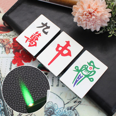 WM0031 Creative Mahjong Shaped Windproof Green Flame Lighter Metal Gas Cigarette Lighter for Gifting Tobacco Accessories Wholesale