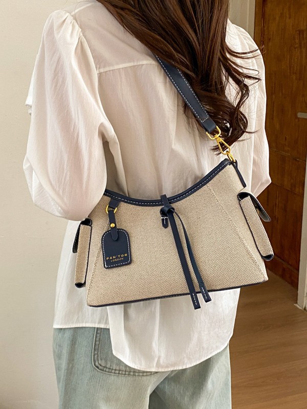Bolsas de tendencia transfronterizas para mujeres 2026 nueva moda lino de hombro mochila de viaje casual bolsa de mano image 3