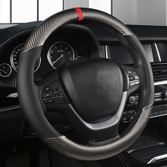 HuiKu 外国貿易車のステアリングホイールカバースプライシングカーボンファイバー耐摩耗性レザーハンドルバーカバー四季ユニバーサル車保護カバー