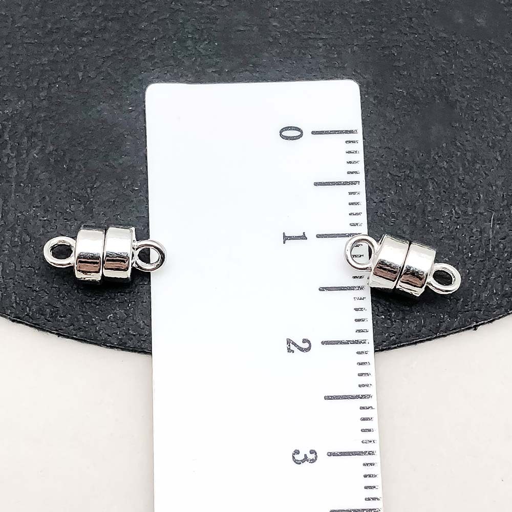 19847-HD-Silver zinc alloy cylindrical magnetic buckle 11x5mm-0.7