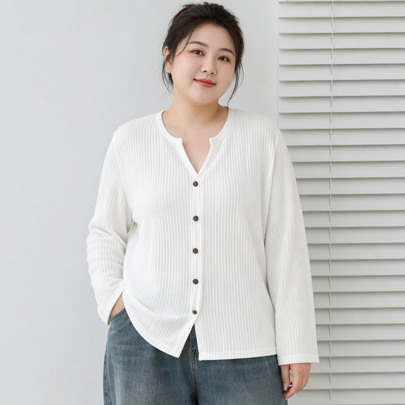 150kg Plus Size Women's Clothing 2026 Spring New Long-Sleeve T-Shirt for Plus-Size Women 100kg Loose-Fitting Base Shirt Top with Stretch