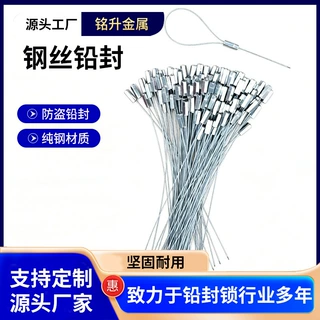 定制金属钢丝封条抽紧式施封锁集装箱电表箱一次性金属钢丝铅封
