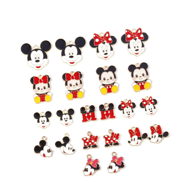 Cartoon Mickey Minnie Mickey Mouse M Mickey Pendant Zinc Alloy Accessories Necklace Keychain