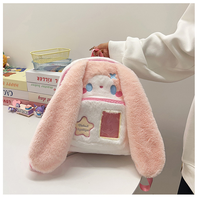 717g Weight Zipper Closure Type Double Shoulder Straps Strap Type Functional Backpack Bags Type Casual, Holiday Occasion Plush Material Women's Backpack Backpack Animal, Cartoon Pattern Spring, Autumn&Winter Season Women's Gender Cute Style Square Shape Animal Cartoon Casual Holiday Women's Backpack Functional Backpack 8