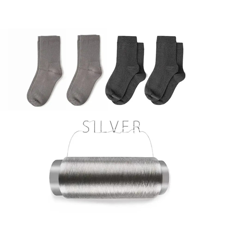 Silver Fiber Grounding Anti-Odor Socks Silver Fiber Antibacterial 99.99% + Class a Cotton Antibacterial and Anti-Odor + Grounding Dual Function