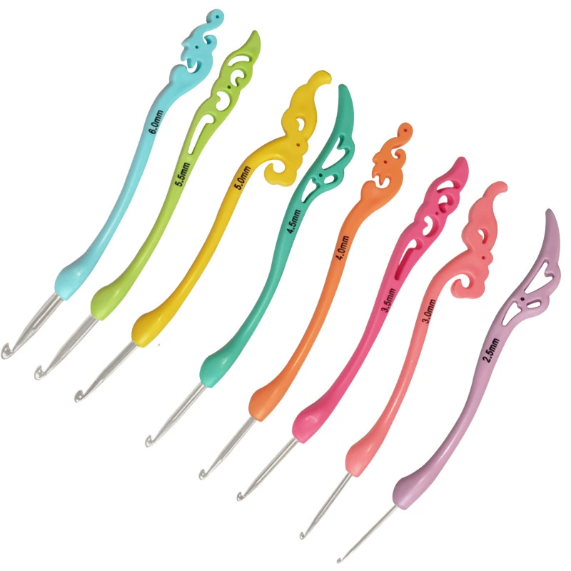 Трансграничные Горячие винтажные модные вязания крючком с мягкой ручкой алюминиевое вязание крючком 8 шт. из пенопласта шерсть вязание крючком оптом