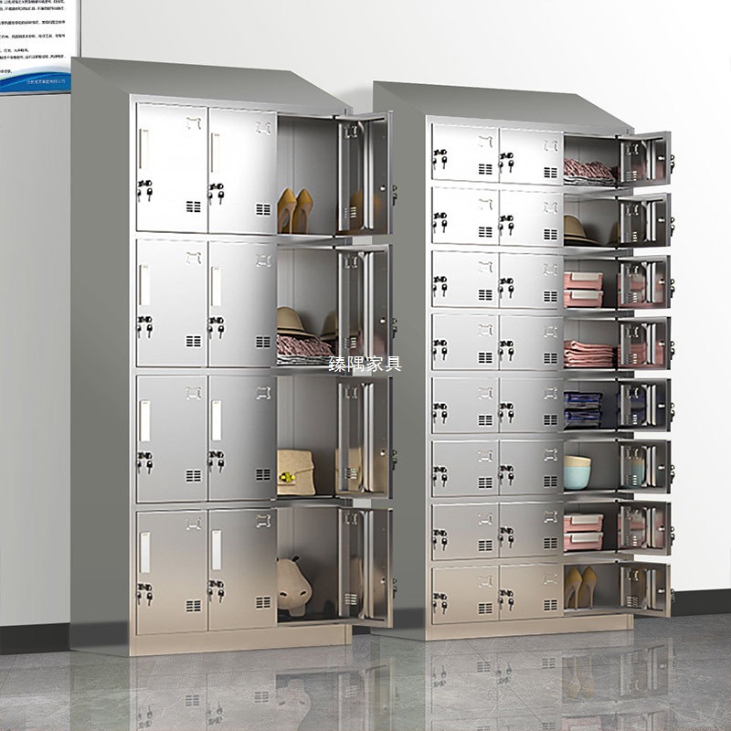 304 armario de acero inoxidable con cerradura armario de almacenamiento personal dormitorio multipuerta gabinete de almacenamiento de taller limpio