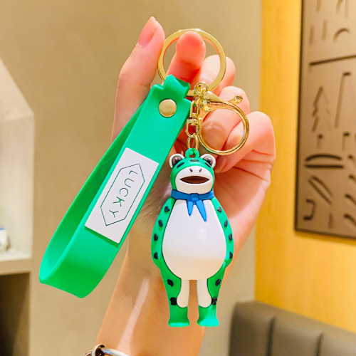 Creative Cartoon Internet Celebrity Frog Man Doll Car Keychain Chain Student School Bag Pendant Couple Small Gift Wholesale
