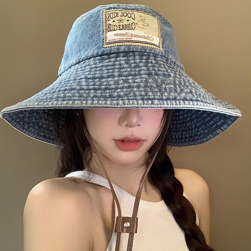 Cappello alla pescatora in denim donna stile giapponese retro_voghion.com