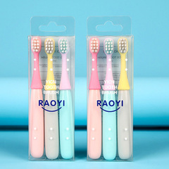 Infant and toddler cartoon toothbrush 3-piece children's soft bristle toothbrush