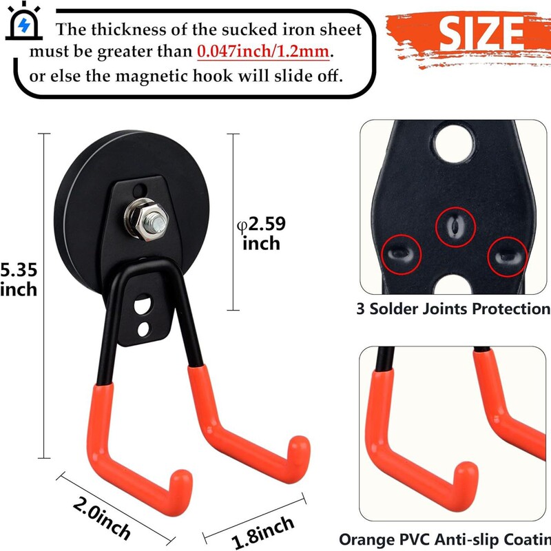 Chenlong Magnetic Heavy-Duty Hook for Load-Bearing Use in Garage, Garden, Detachable Wall-Mounted Storage for Living Room