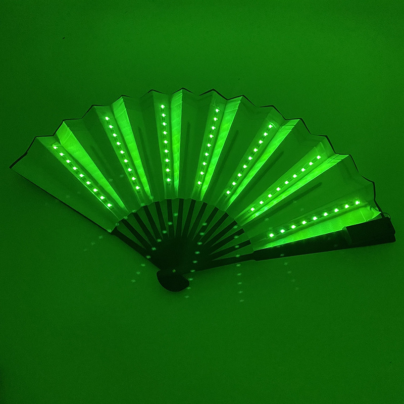Bar discoteca baile ventilador luminoso TikTok Net rojo ventilador plegable creativo etapa rendimiento hombres y mujeres atmósfera accesorios 3V ventilador