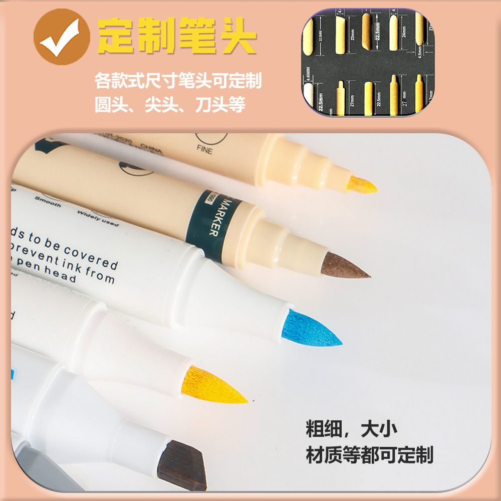 Personalizada doble cabeza acrílico logotipo pluma personalizada fuente de fábrica pintura pluma acrílico pluma BSCI fábrica