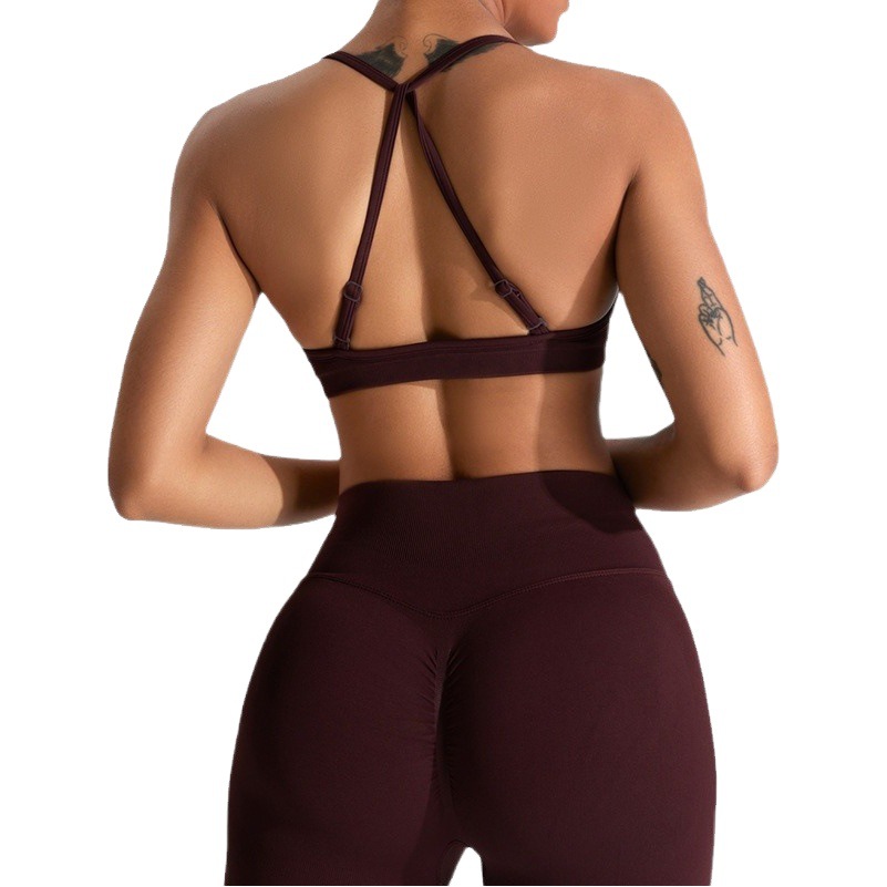 Europa y América nueva ropa de yoga sin costuras superior de las mujeres chaleco deportivo sujetador de yoga de secado rápido corriendo fitness belleza espalda ropa interior