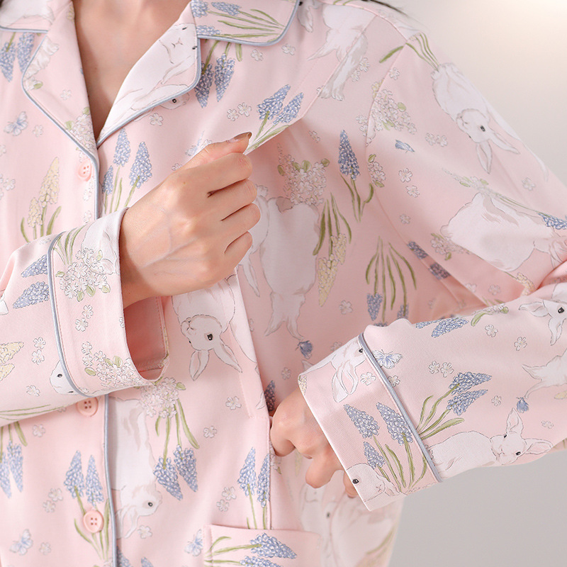 순면 스트레치 프레임 감금복, 봄, 가을 얇은 수유복, 가디건, 잠옷, 임산부를 위한 산후 요양복.