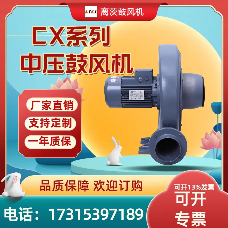 离茨CX-125透浦式中压风机真空锅炉助燃送风鼓风机燃烧设备2200w