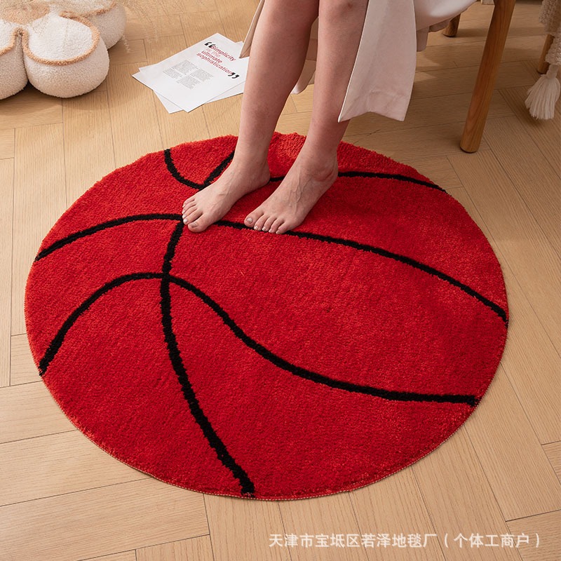 Cross-Border Basketball Mat Bathroom Floor Mat Strong Water Absorption Household Imitation Cashmere Quick-Drying Toilet Bathroom Living Room Bedroom Carpet