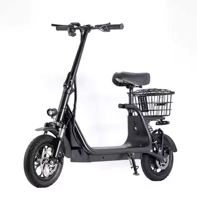 Cross-border foldable electric scooter with long range, two-wheeled vehicle for urban commuting, portable shock-absorbing scooter