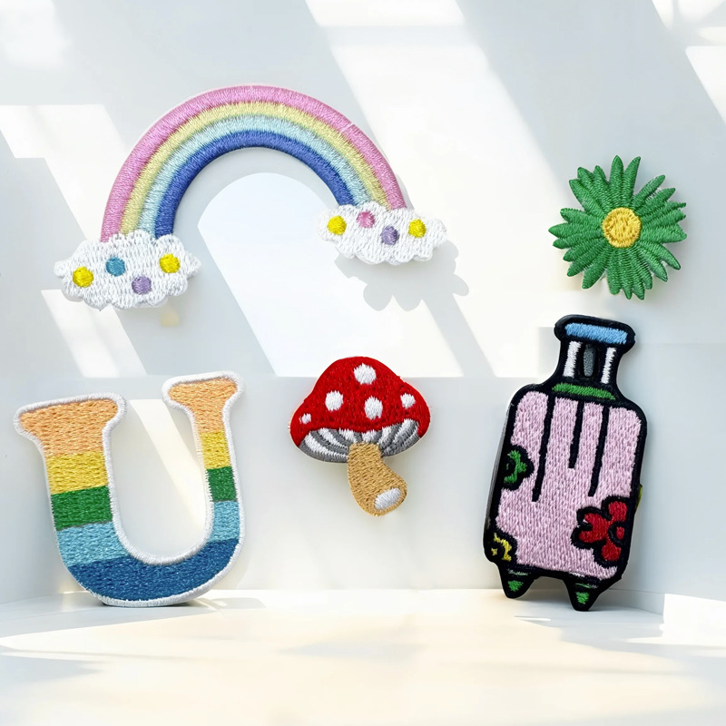 补丁布贴行李箱雨伞蘑菇花朵熨烫帽子衣服包包手工卡通可爱衣服