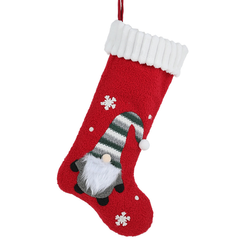 Nuevos calcetines de Navidad de peluche bolsas de regalo decoraciones de Navidad dibujos animados de Santa Claus calcetines diseño de escena