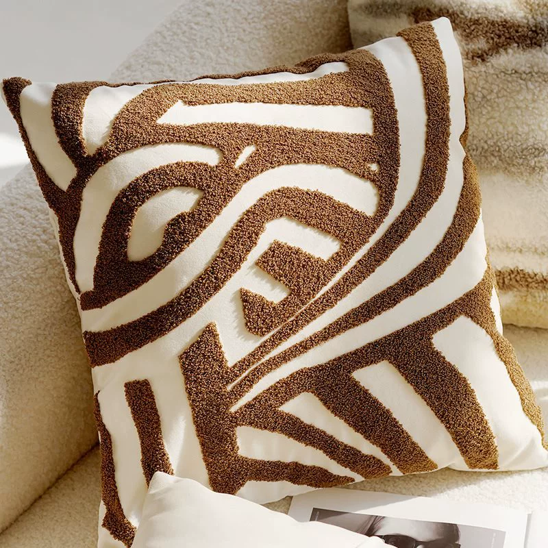 Creamy high -end retro style knot pillow pillow sleeve sofa bed on the brown bed on the waist on the waist pillow and cushion with core bay windows