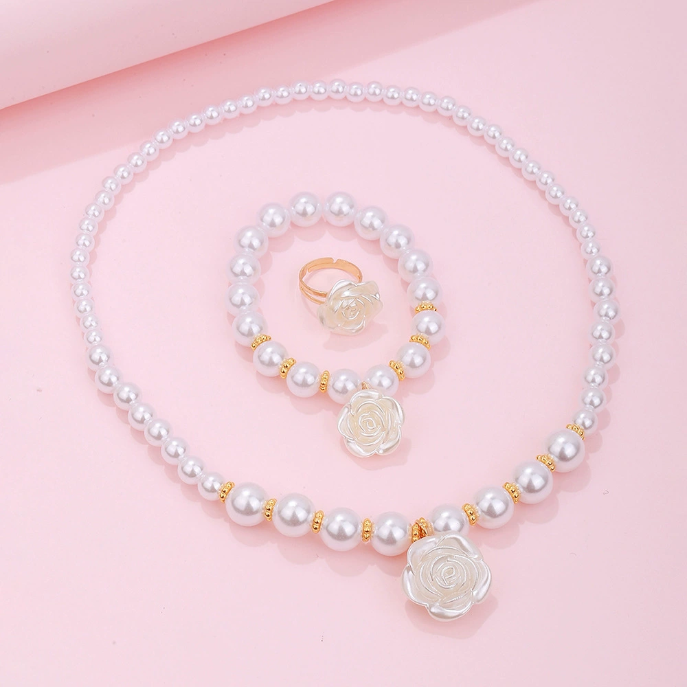 Ожерелье из жемчуга, бисер bracelet ручной работы, чай в горах, кольцо, детский набор, аксессуар, (跨境 торговля), стиль Chanel, простой и элегантный дизайн