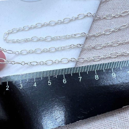 s925 sterling silver calendered cross chain O-shaped chain DIY accessories chain tail necklace bracelet sweater chain semi-finished chain