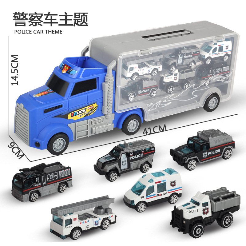 Modelo de coche de juguete para NIÑOS 2-3 años 4 bebé simulación contenedor aleación coche niño fuego ingeniería coche traje