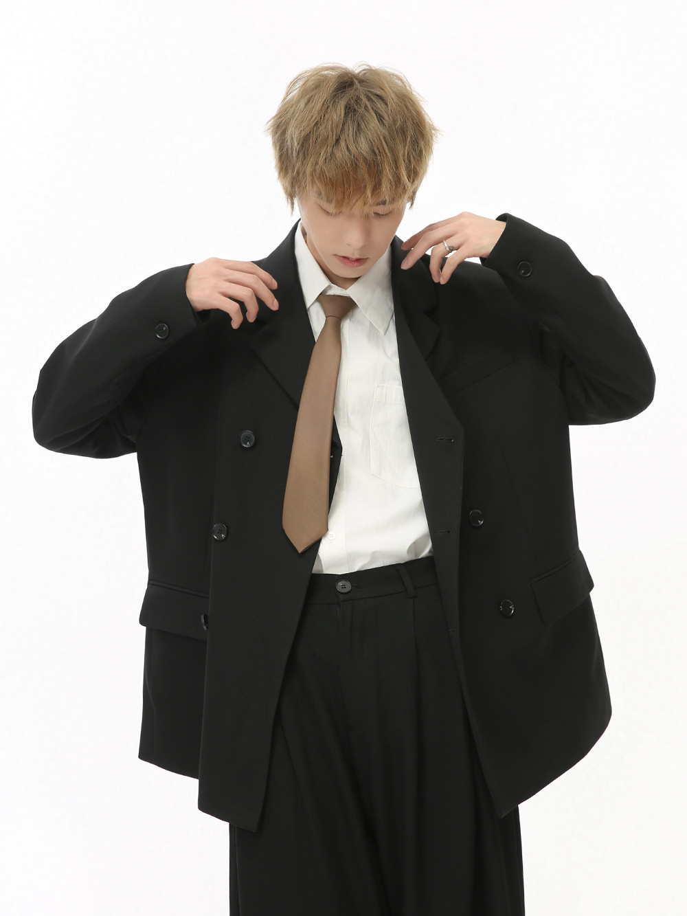 MTLCLOTHES Hombres| 2024 otoño nuevos productos coreanos Meirard alta sensación traje casual suelto