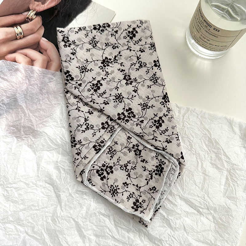 55 bufanda de seda, cinturón para el cabello, algodón y lino, bufanda cuadrada pequeña, arte coreano, moda de todo fósforo, primavera y otoño, nueva bufanda de temperamento, bufanda