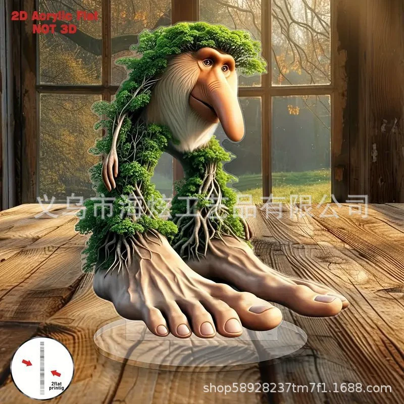 Новое креативное забавное дерево обезьяна, акриловое 2D украшение для дома, офисный стол, плоские украшения, популярные подарки