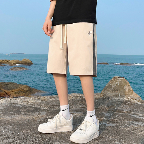 Shorts for men, summer American-style sports basketball briefs, loose and quick-drying mens' ice silk five-pocket pants