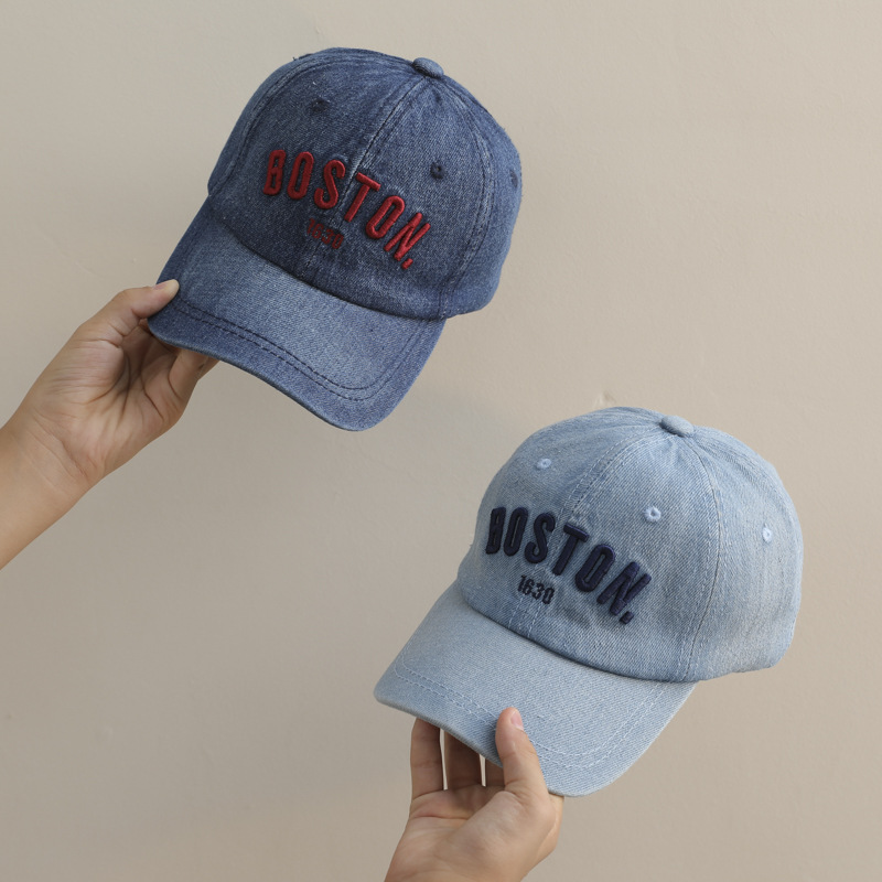 Sombreros infantiles otoño-invierno niñas sombrero de lengua de pato 2024 nuevo otoño para mujeres bebés vaqueros sombrero de béisbol para niños calles fritas