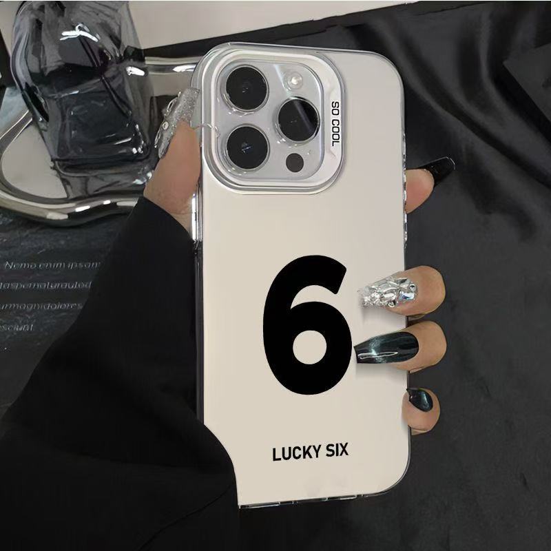 Color Silver Shell-Blanco-Número de la suerte 6