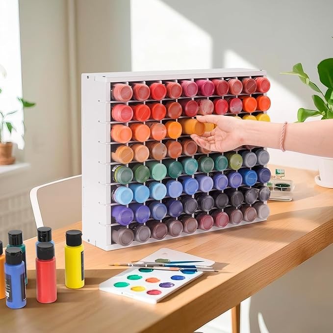Amazon Paint Storage Rack Large Capacity Wall-Mounted Craft Paint Rack Paint Bottle Storage Rack Desktop Oil Paint Rack