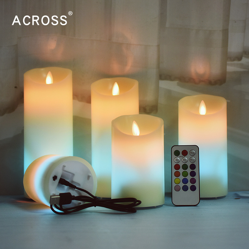 Control remoto LED lámpara de vela electrónica atmósfera de boda props simulación de llama creativa lámpara de noche vela recargable lámpara de Buda