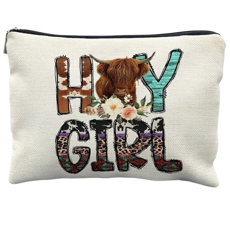 Amazon bolsas de lavado transfronterizas personalizadas impresión de doble cara lino de gran capacidad bolsas de accesorios de belleza fabricantes al por mayor