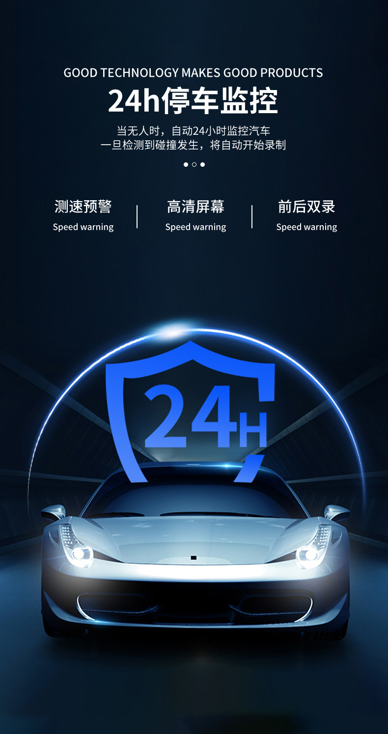 Cross-Border Driving Recorder with Front and Rear Dual Recording, Wifi and Gps, Parking Monitoring, Infrared Night Vision, Ultra-Wide Angle