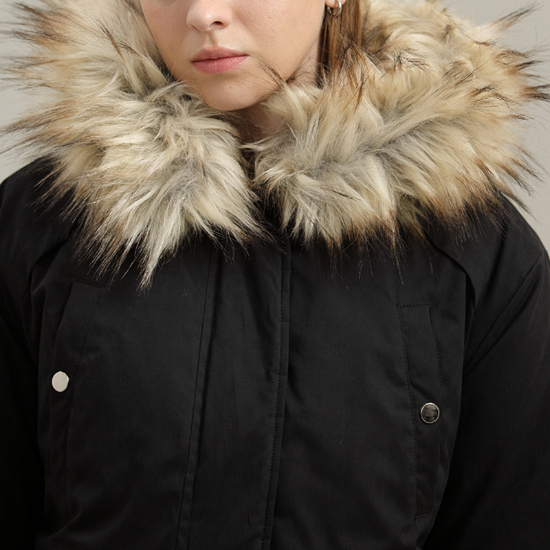 Chaqueta Acolchada con Cuello de Piel para Mujer