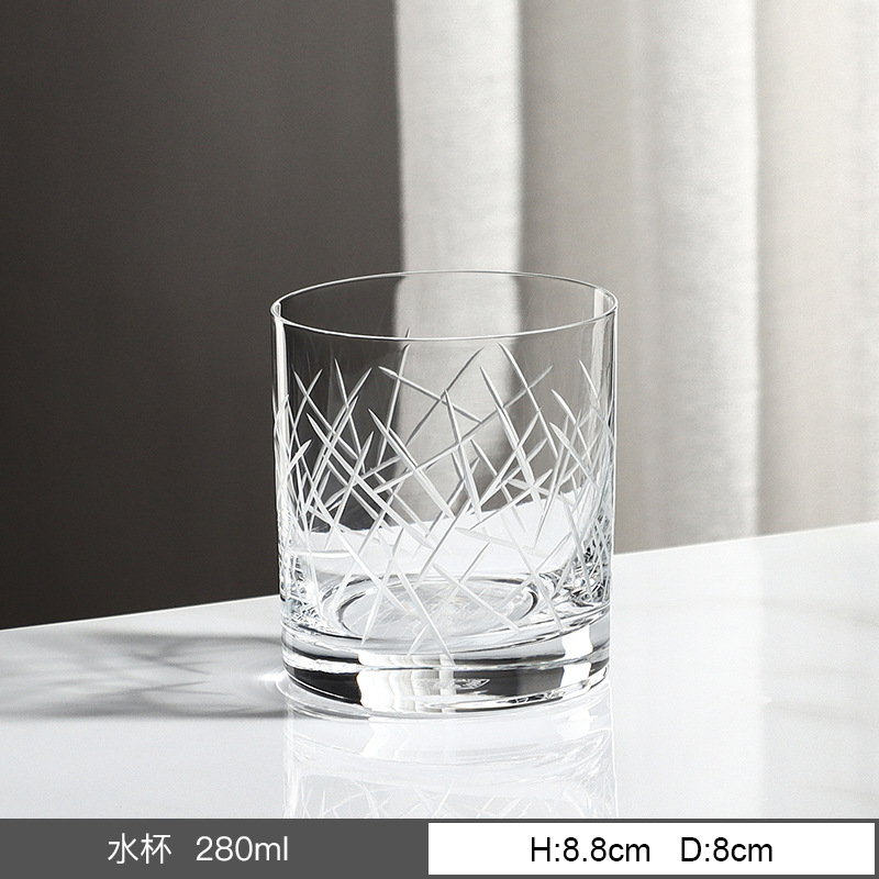 Taza de cristal sin plomo importada de la República Checa Edo cortado personalizado taza de vino tinto de brandy personalizada