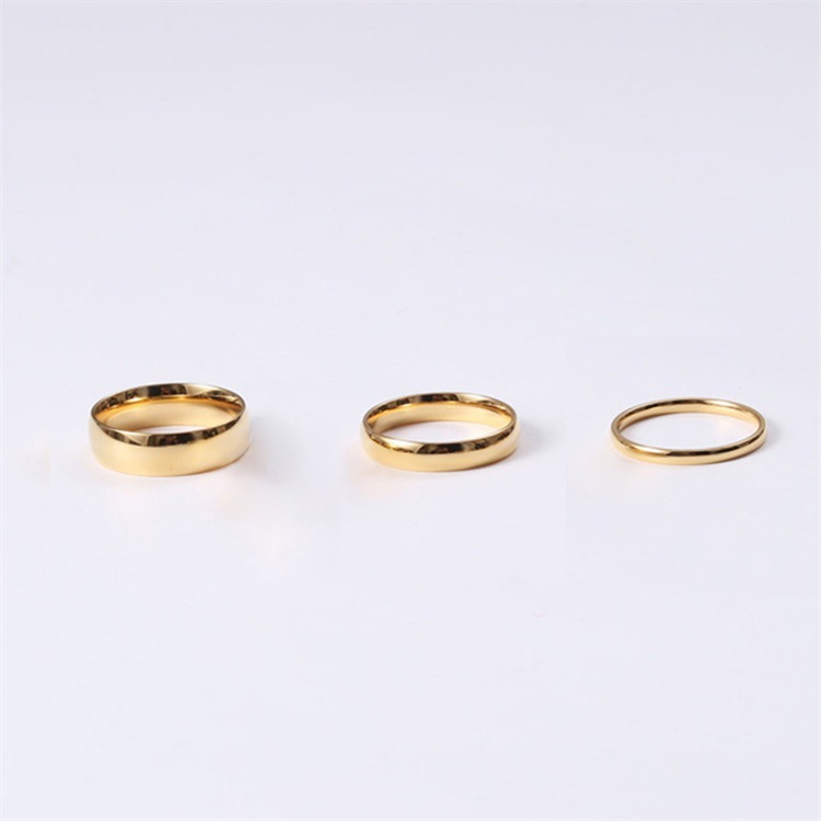 Unisex Gender Simple Style Style PVD Coated 14K Gold Real Gold Plated Geometric Stainless Steel Simple Style Waterproof Non Tarnish Rings