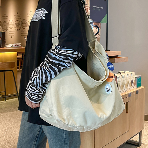 Crossbody Bag for Women, University Students, Class Bag, Dual-Purpose, Instagram Style, Japanese Style, Large Capacity, Raoying Canvas Bag, Single Strap Bag