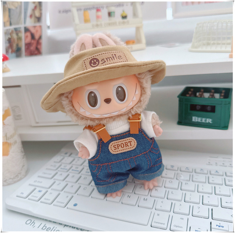 17cm布の布のlabubuの子供服のdimooのゴムの子供服のluluのブタの子供の3歳のtシャツの花のバックのズボン|undefined