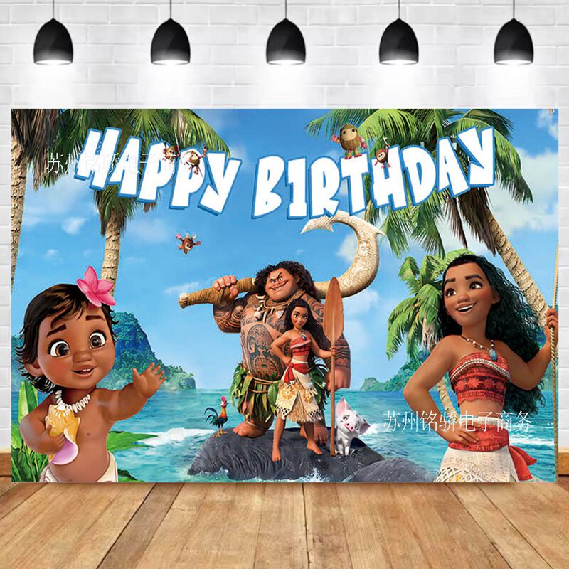 New Theme Ocean Wonder Princess Moana Birthday Party Photo Photography Background Cloth Scene Decoration Banner New Theme Ocean Wonder Princess Moana Birthday Party Photo Photography Background Cloth Scene Decoration Banner