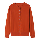 秋冬新款羊毛毛衣薄款开衫简约圆领平板绵羊毛针织外套休闲女装，女装针织衫/毛衣，妃慕昵服饰