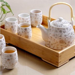 Enhanced Jingdezhen Ceramic Tea Set Complete Set with Handle Kettle Teapot Household Tea Cup Dasha Zhiyu