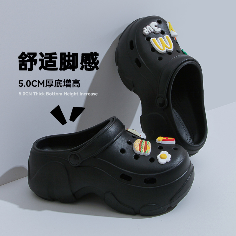 Women's Summer Outer Wear Non-Slip Shoes with a Sense of Stepping on Shit, New Eva Toe-Toe Soft Thick-Soled Sandals for Women