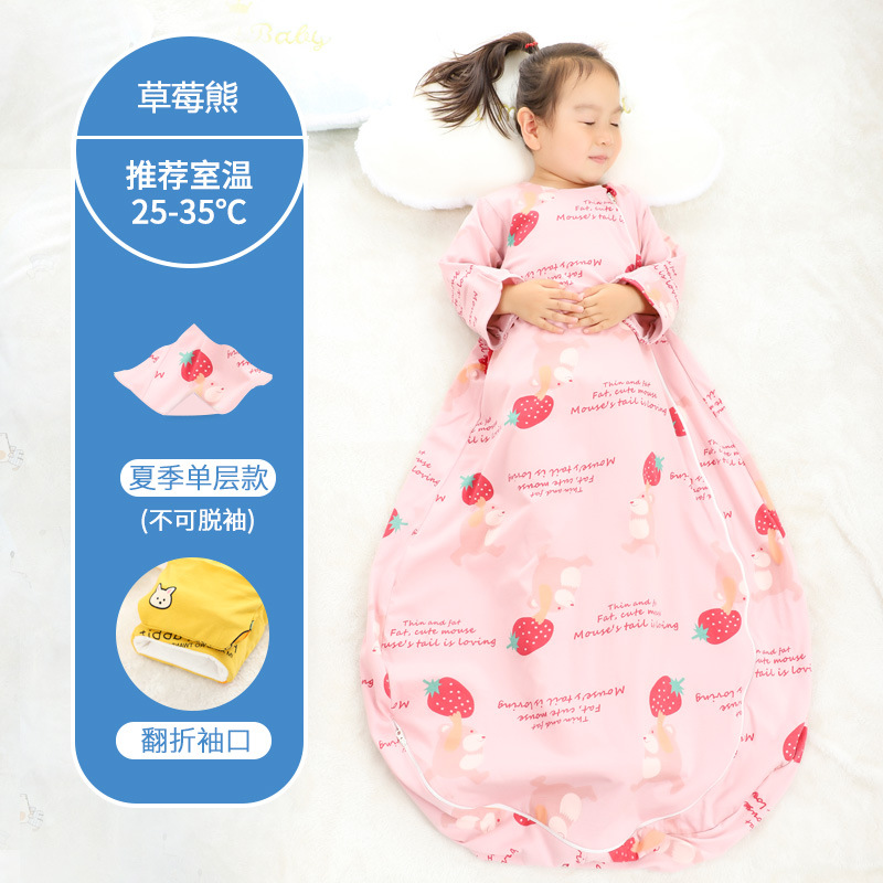 Mẫu gấu dâu một lớp (khuyến nghị nhiệt độ phòng 25-35 độ) / M (chiều dài áo 80cm)